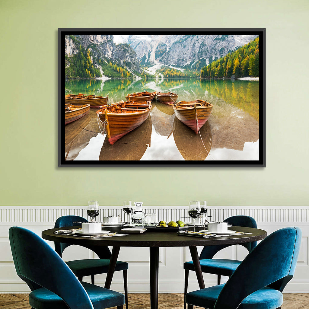 Rowboats on Lake Braies Wall Art
