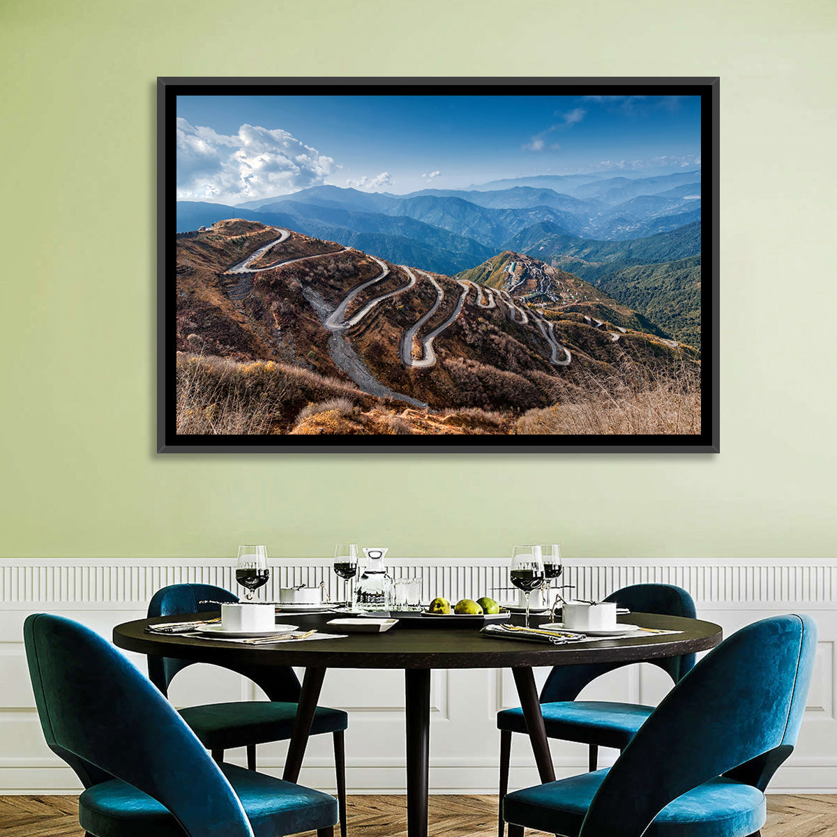 Zuluk Zig-zag Road, Sikkim Wall Art in a room, landscape