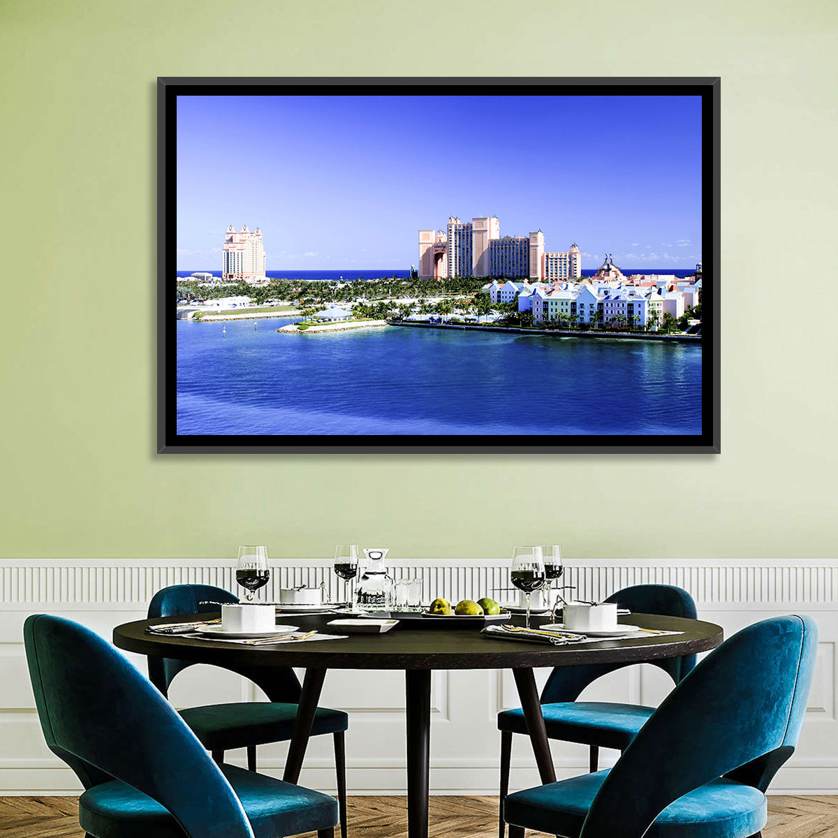 Atlantis Paradise Island View Wall Art in a room, landscape