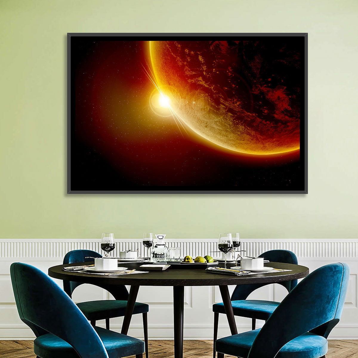 Red Planet Sunrise Limb Flare Wall Art