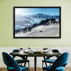 Sunlit Alpine Ski Slope Wall Art
