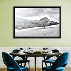 Solitary Snowy Tree Landscape Wall Art