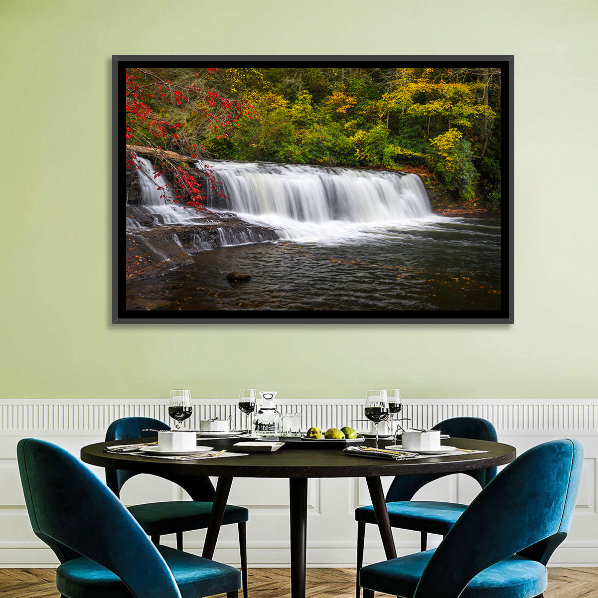 Blue Ridge Autumn Waterfall Wall Art