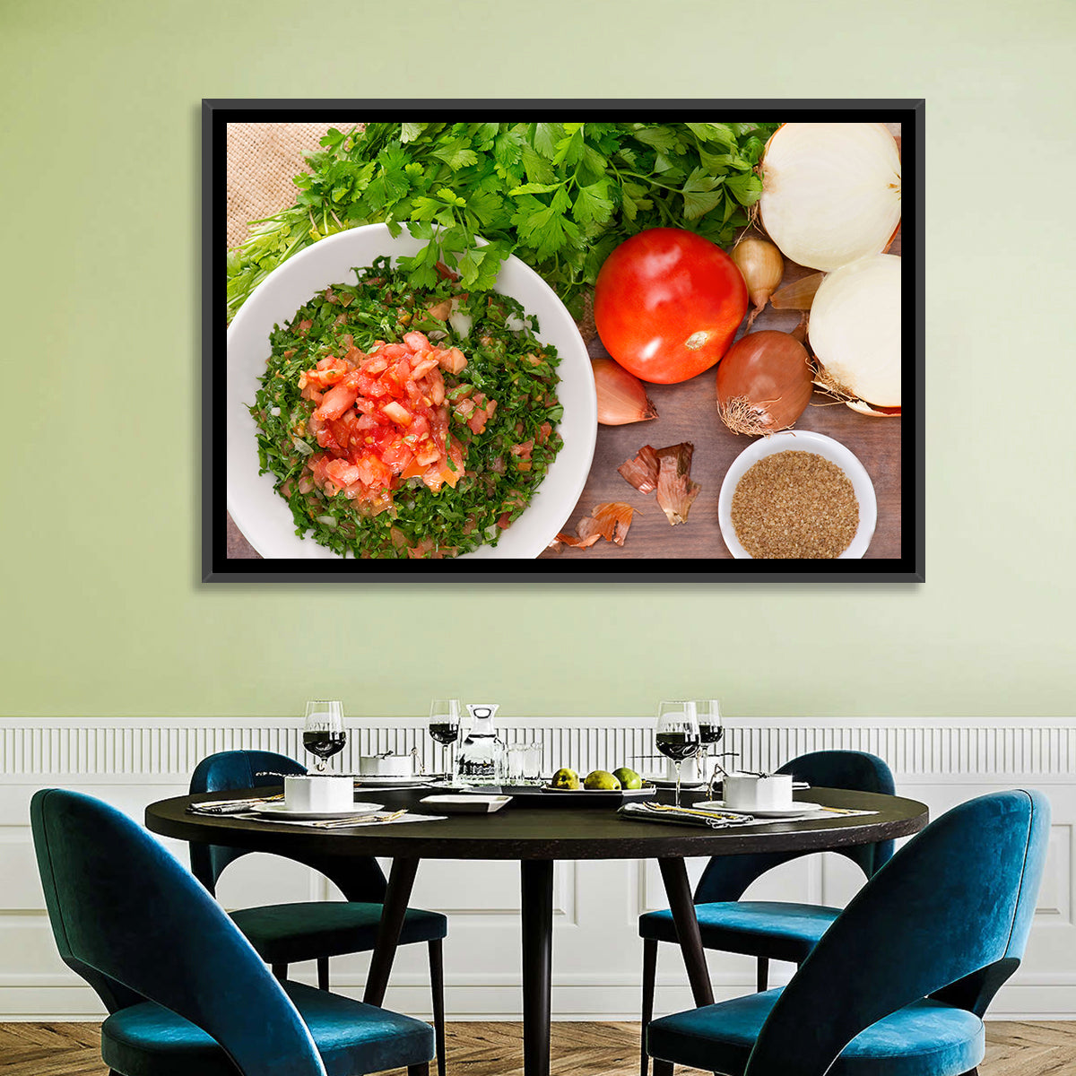 Top-down Tabbouleh Salad Wall Art