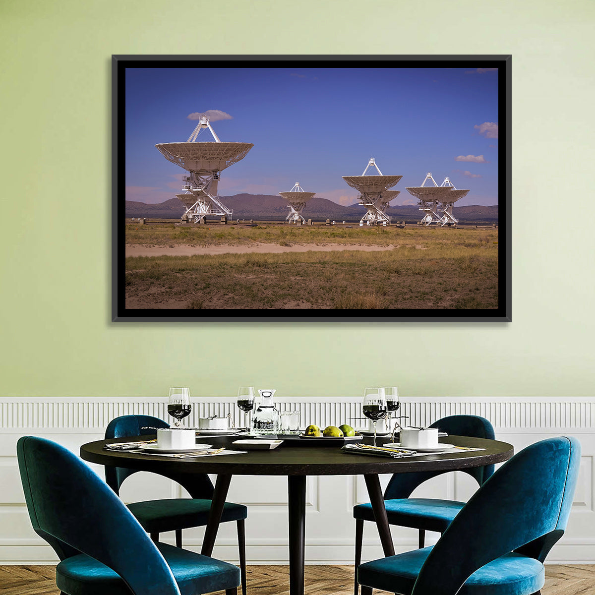Very Large Array Radio Telescopes Wall Art in a room, landscape