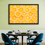 Orange Slice Grid Pattern Wall Art