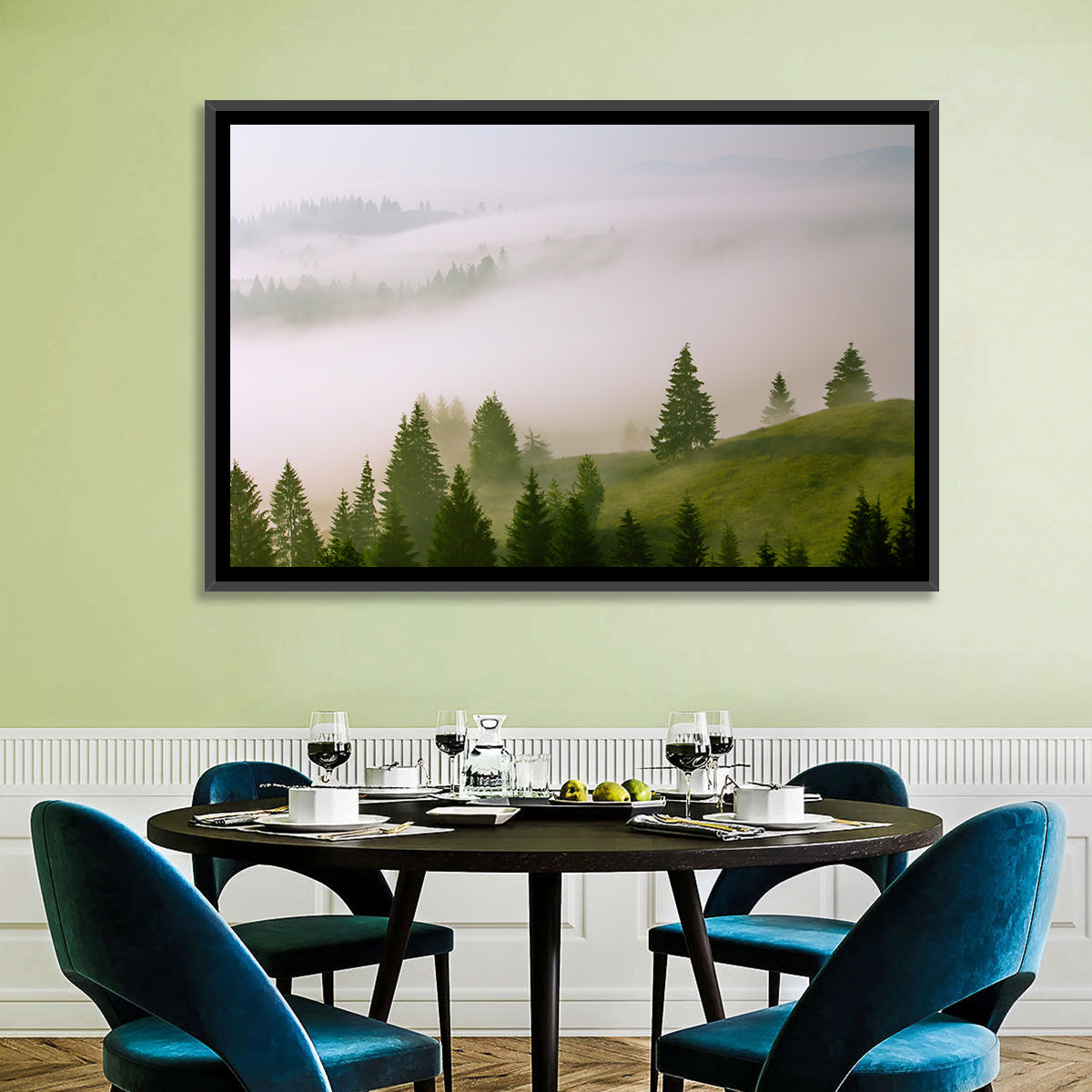Summer Mist Over Green Hills Wall Art
