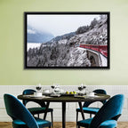 Red Train at Landwasser Viaduct Wall Art