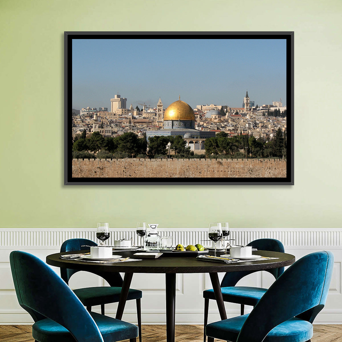 Golden Dome of the Rock, Jerusalem Wall Art in a room, landscape