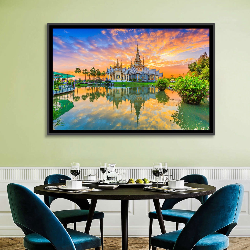 Wat Non Kum Sunset Reflection Wall Art