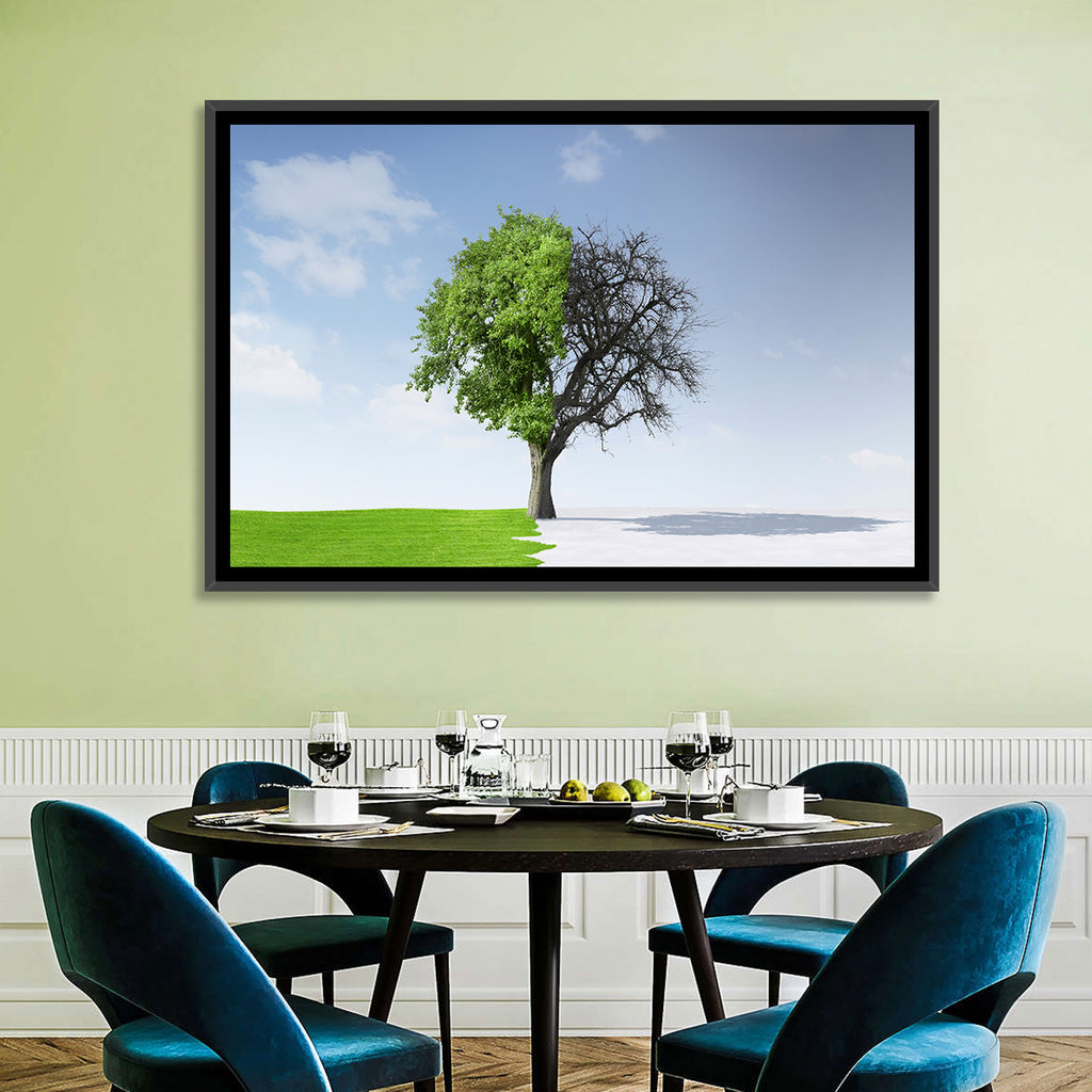 Split Seasons Tree Wall Art