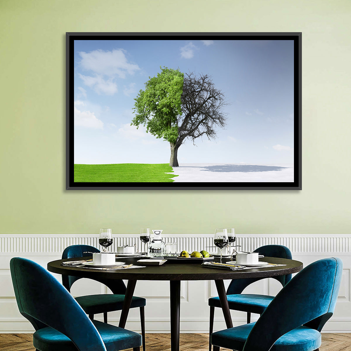 Split Seasons Tree Wall Art