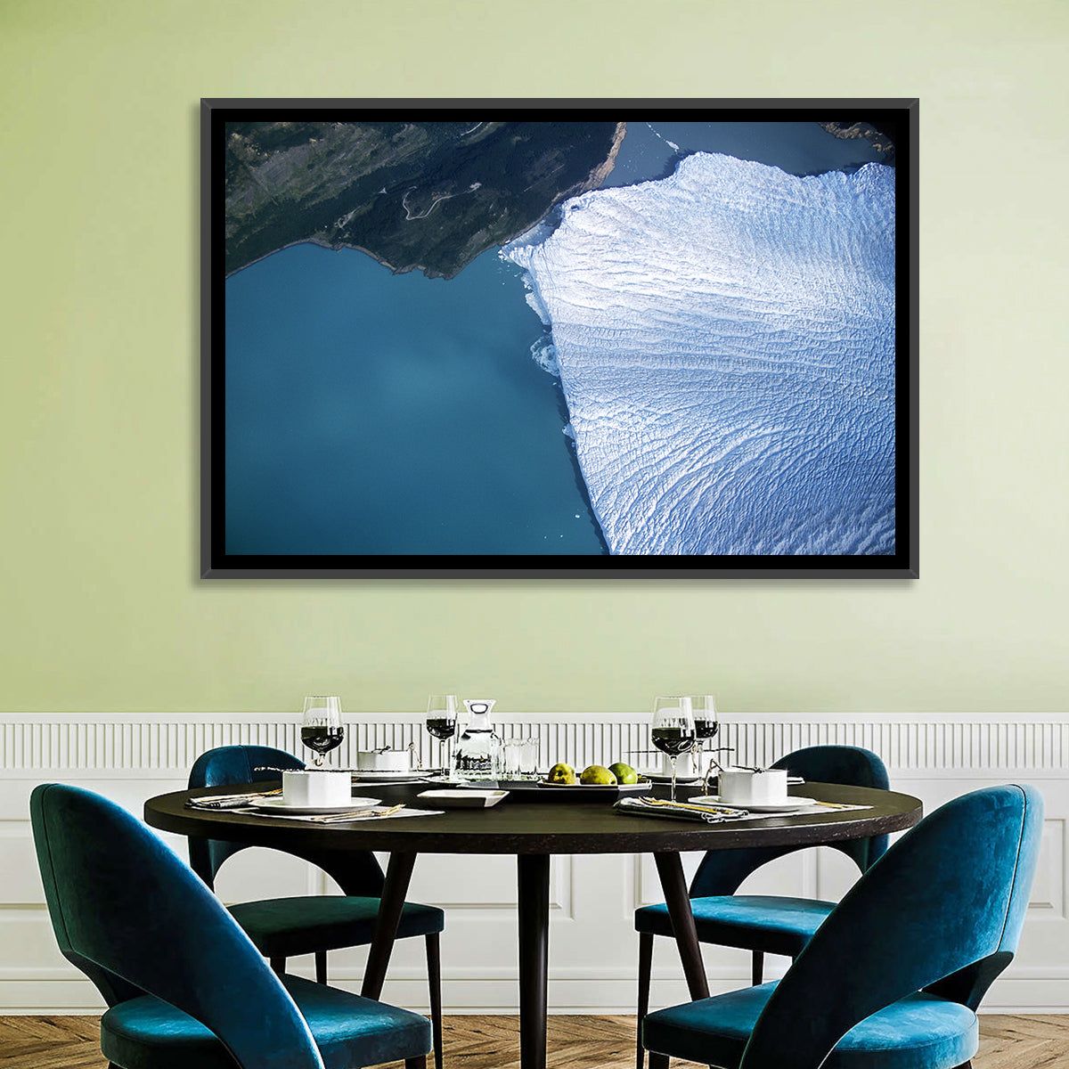 Perito Moreno Glacier Wall Art in a room, landscape