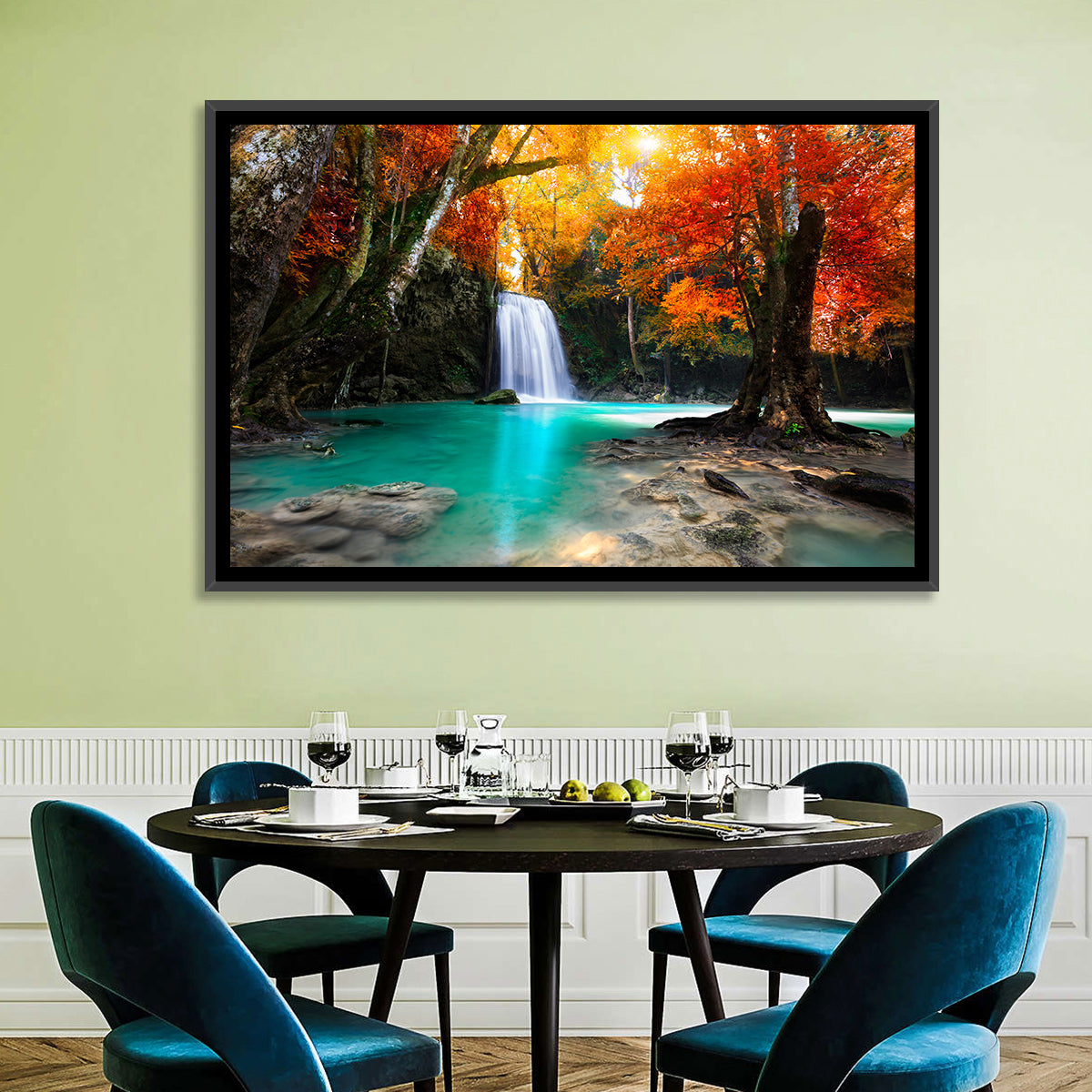 Erawan Waterfall, Kanchanaburi Wall Art in a room, landscape