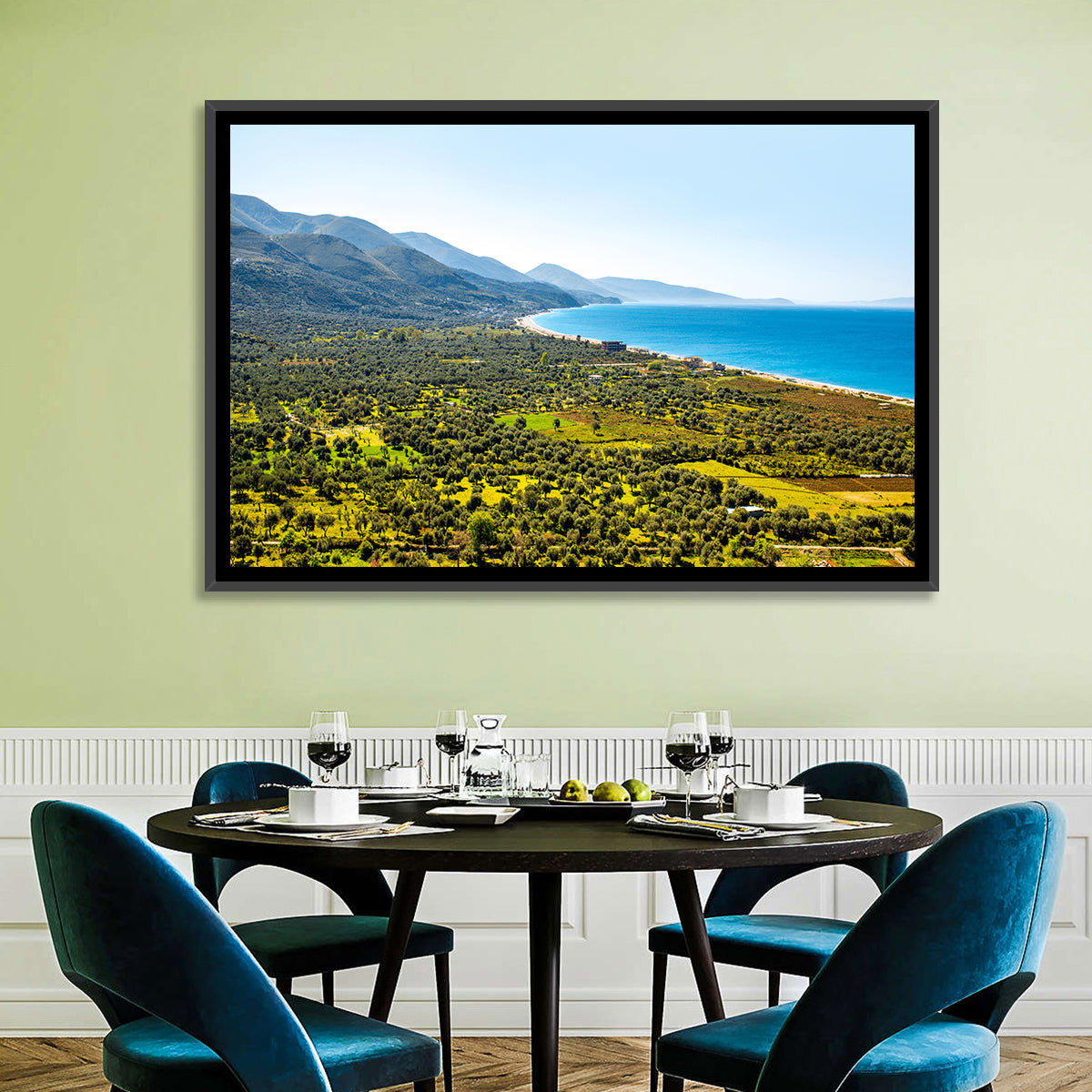 Borsh Coastline, Albania Wall Art in a room, landscape