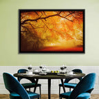 Autumn Forest Path with Lone Figure Wall Art