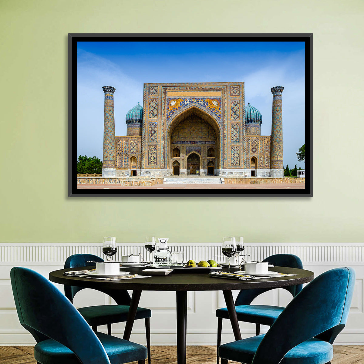 Sher-dor Madrasah, Registan Square Wall Art in a room, landscape
