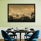 Bronze Morning Mist Over Hills Wall Art
