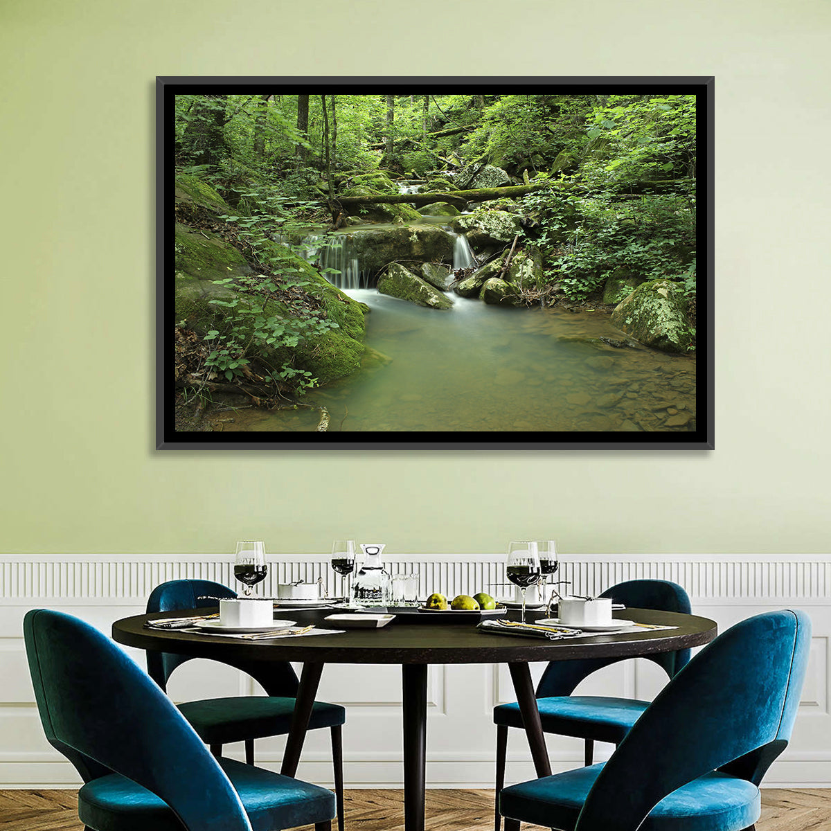 Arkansas Forest Stream Wall Art in a room, landscape