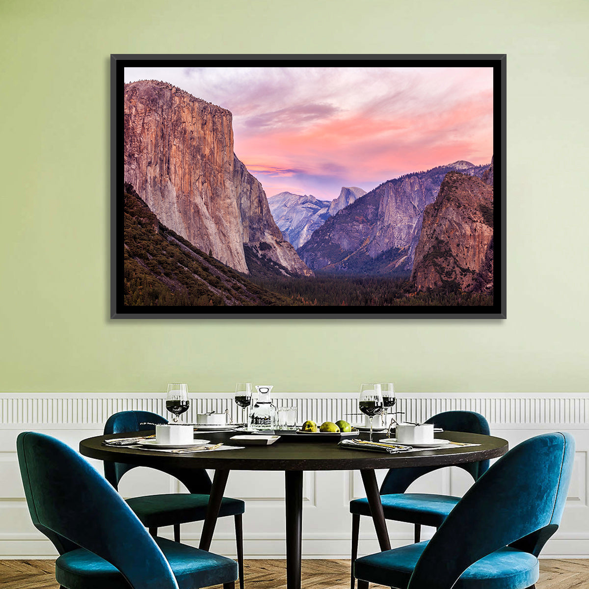 El Capitan at Tunnel View Wall Art in a room, landscape