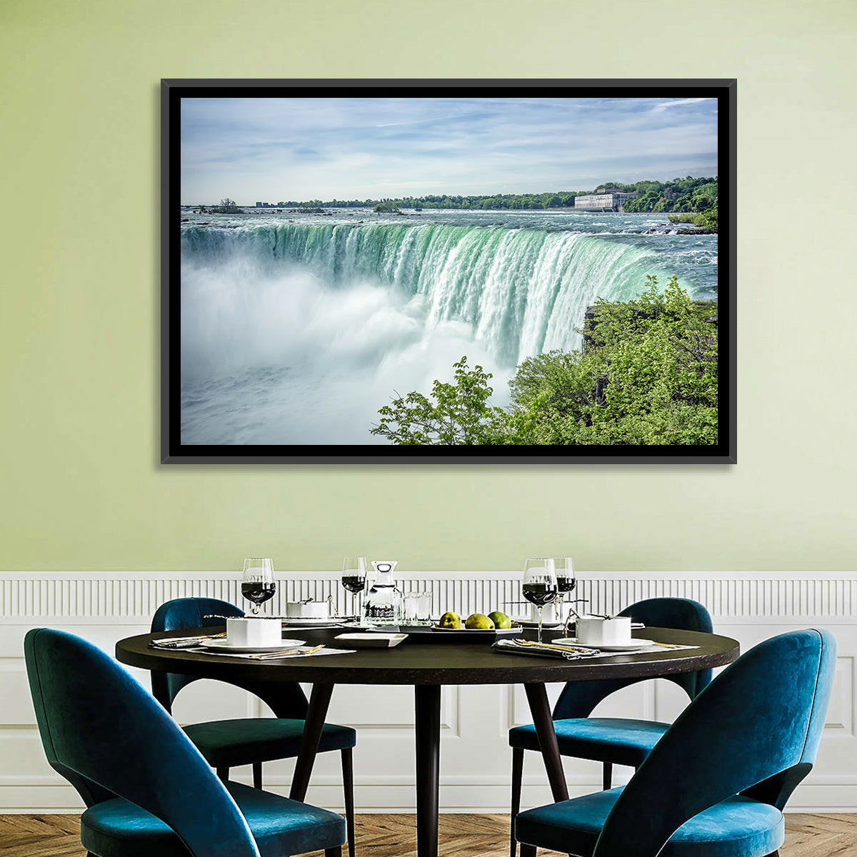 Horseshoe Falls Vista Wall Art in a room, landscape