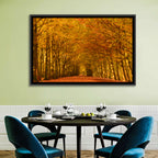 Golden Beech Tree Tunnel in Autumn Wall Art