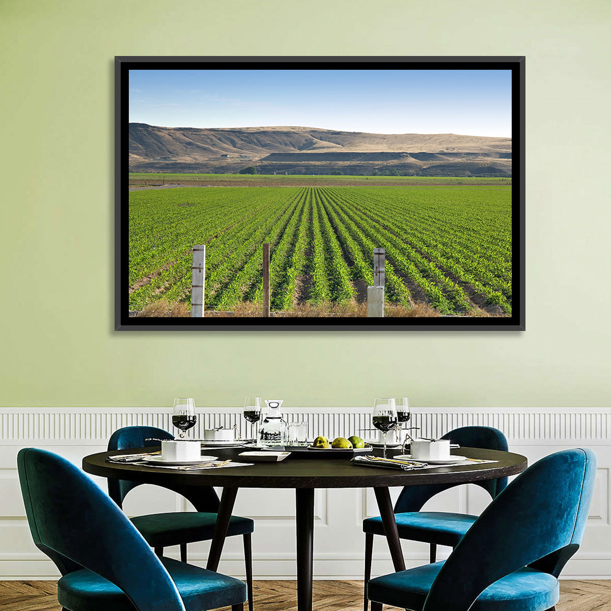 Idaho Corn Field Wall Art in a room, landscape