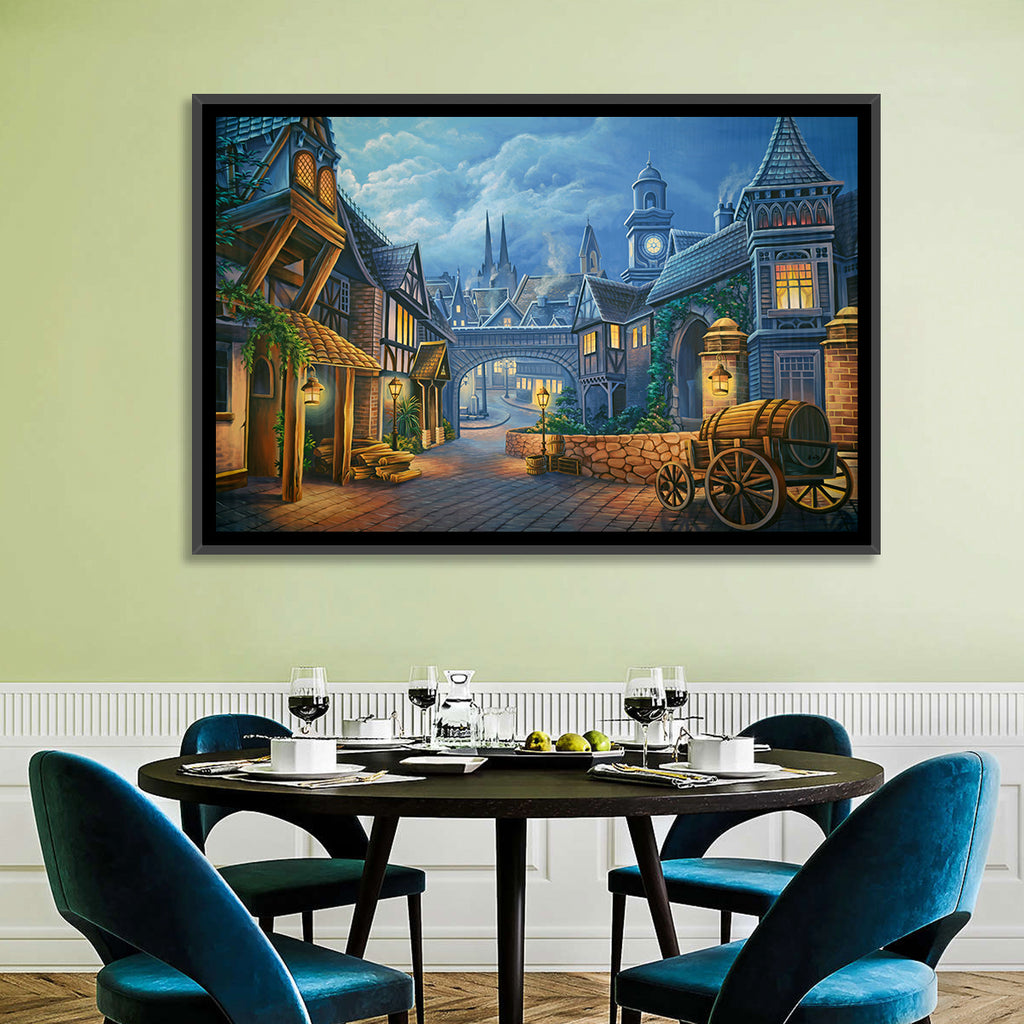 Victorian London Cobblestone Street Wall Art