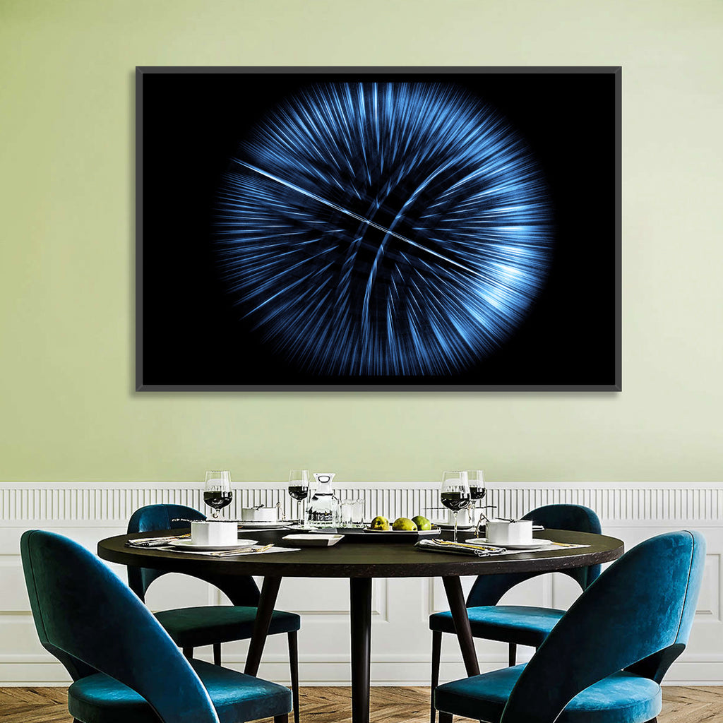 Glowing Blue Textured Sphere Wall Art