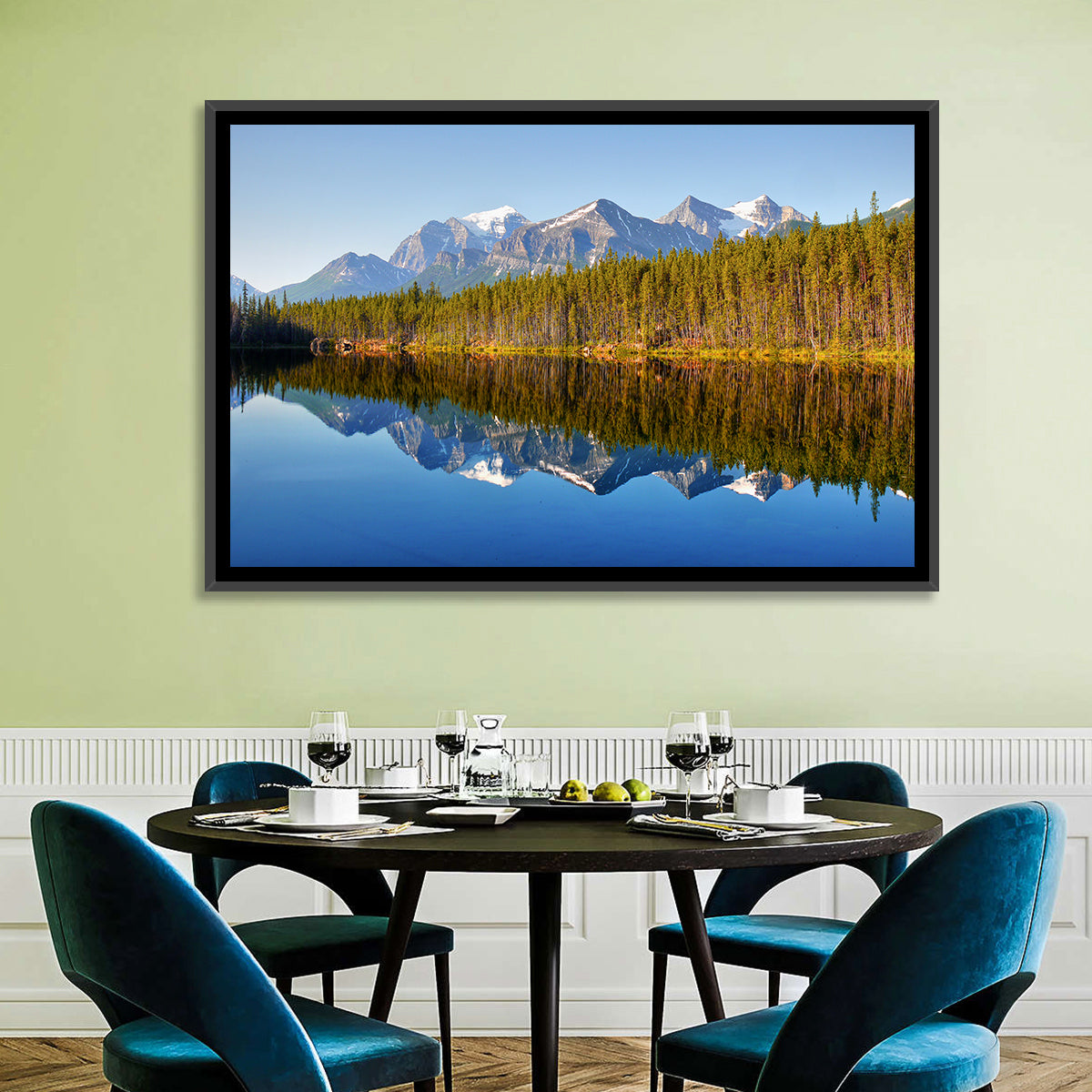 Herbert Lake Reflection Wall Art in a room, landscape