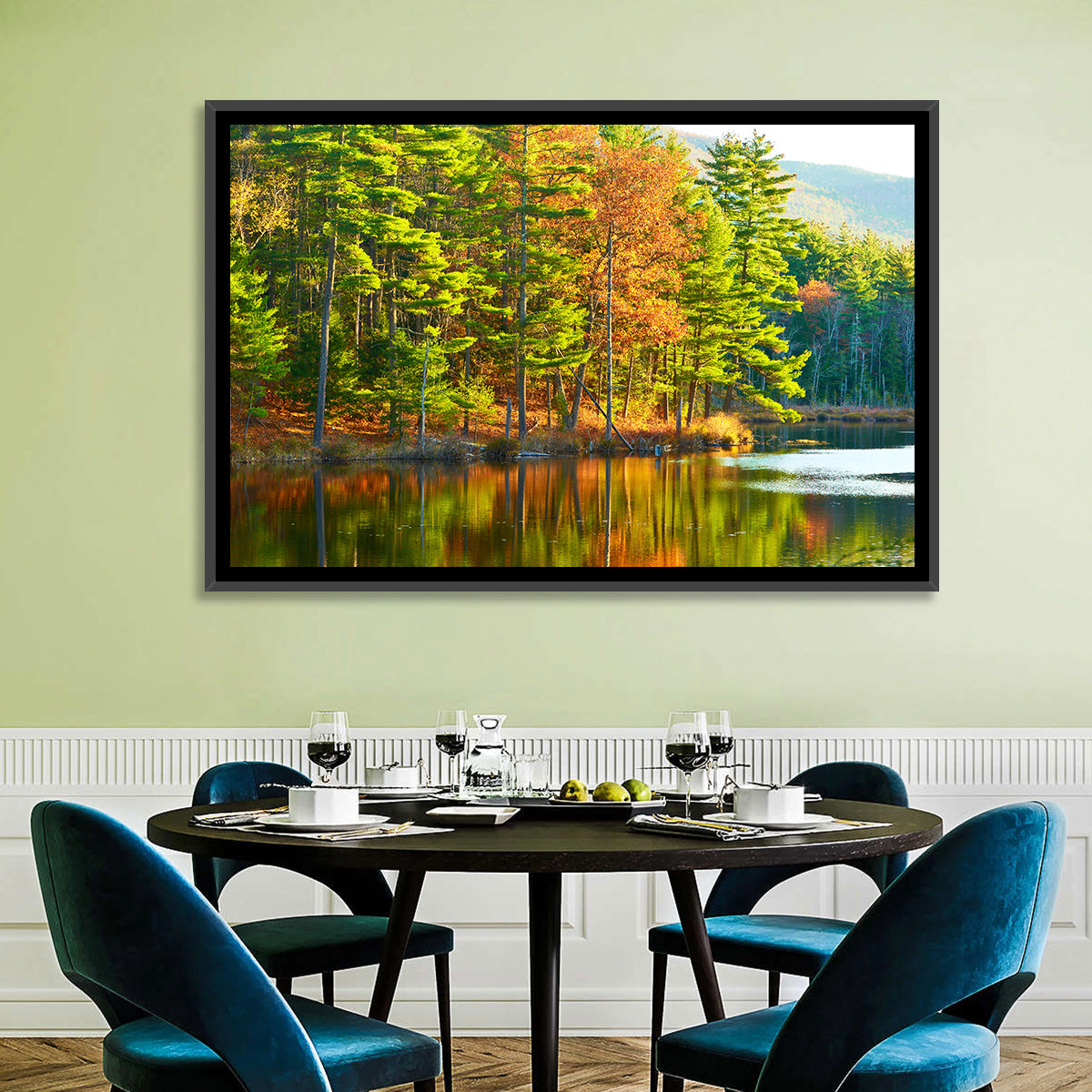 White Mountain National Forest Reflection Wall Art in a room, landscape