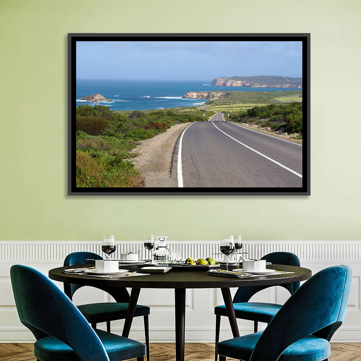 Inneston Coastal Road Wall Art in a room, landscape