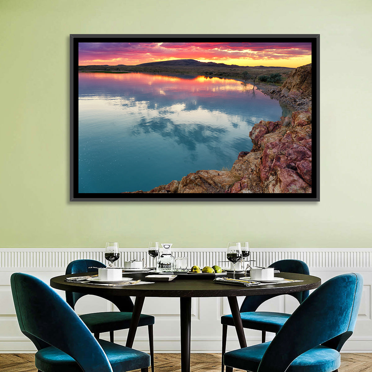 Lake Balkhash Sunset Reflection Wall Art