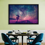 Lone Tree Under Nebula Sky Wall Art