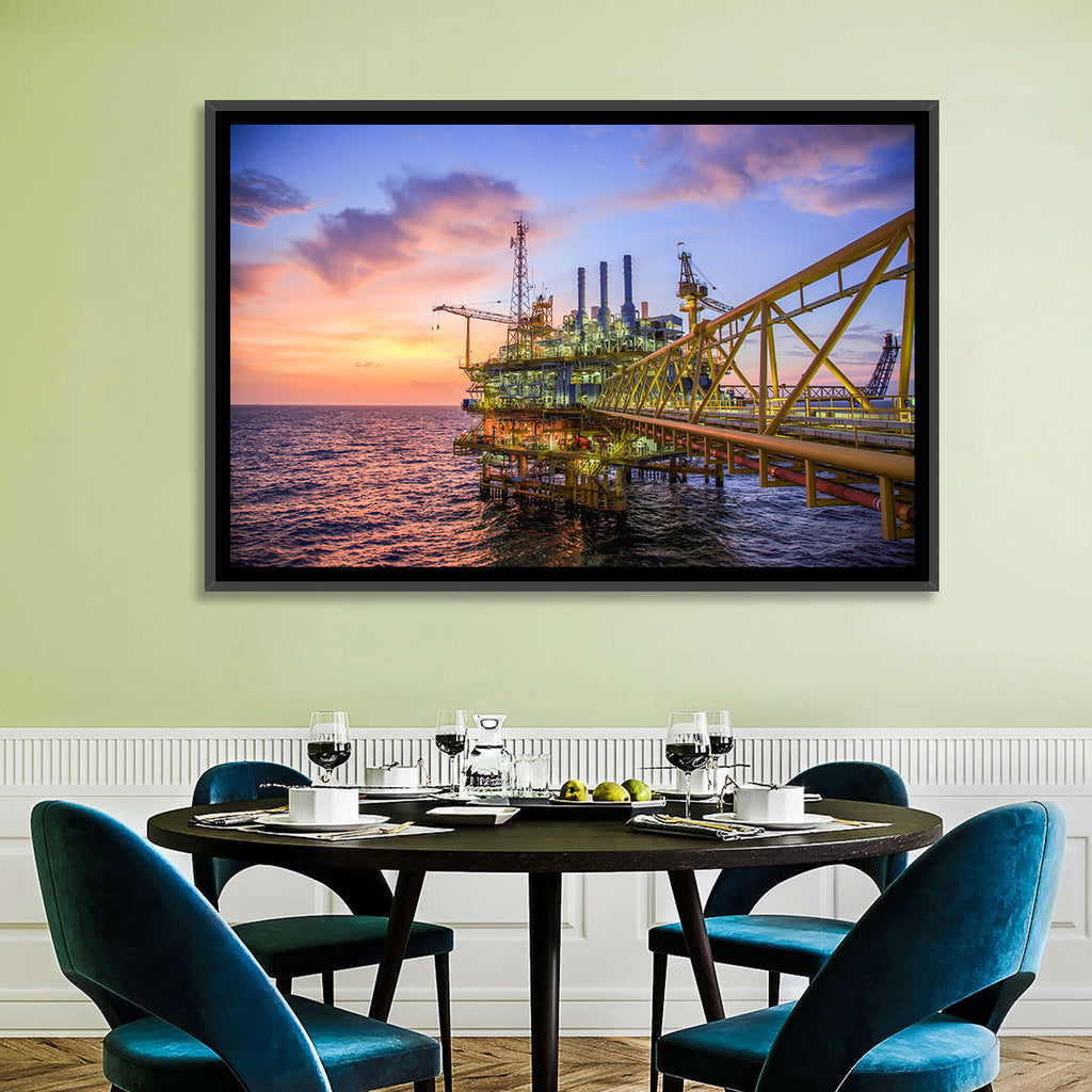 Golden Hour Offshore Oil Rig Wall Art
