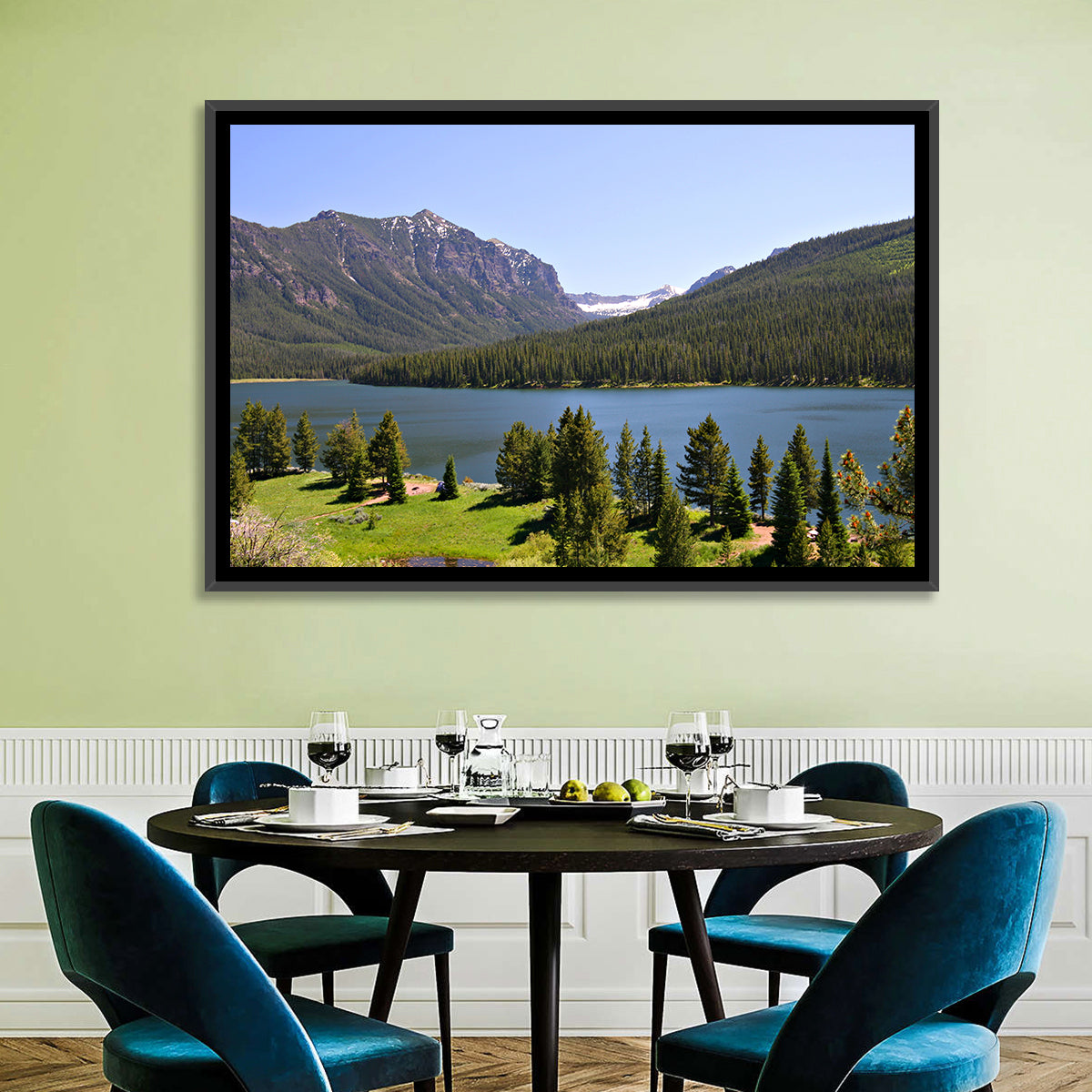 Gallatin National Forest Lake Wall Art in a room, landscape