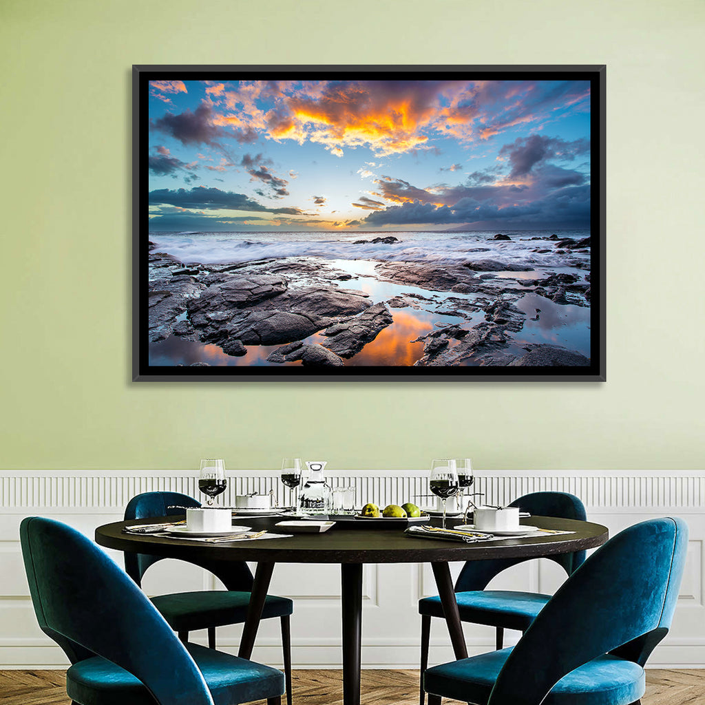 Sunset Over Volcanic Shore Wall Art