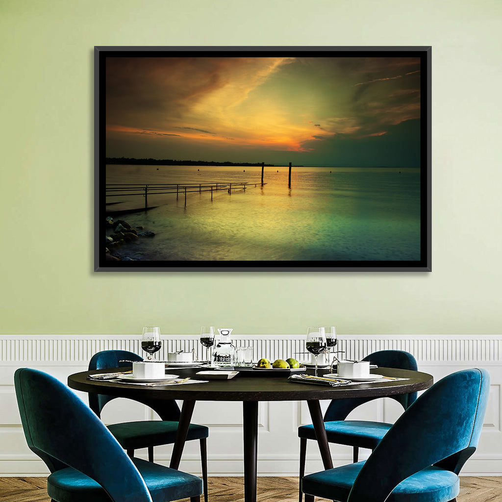 Lake Garda Sunset Pier Wall Art