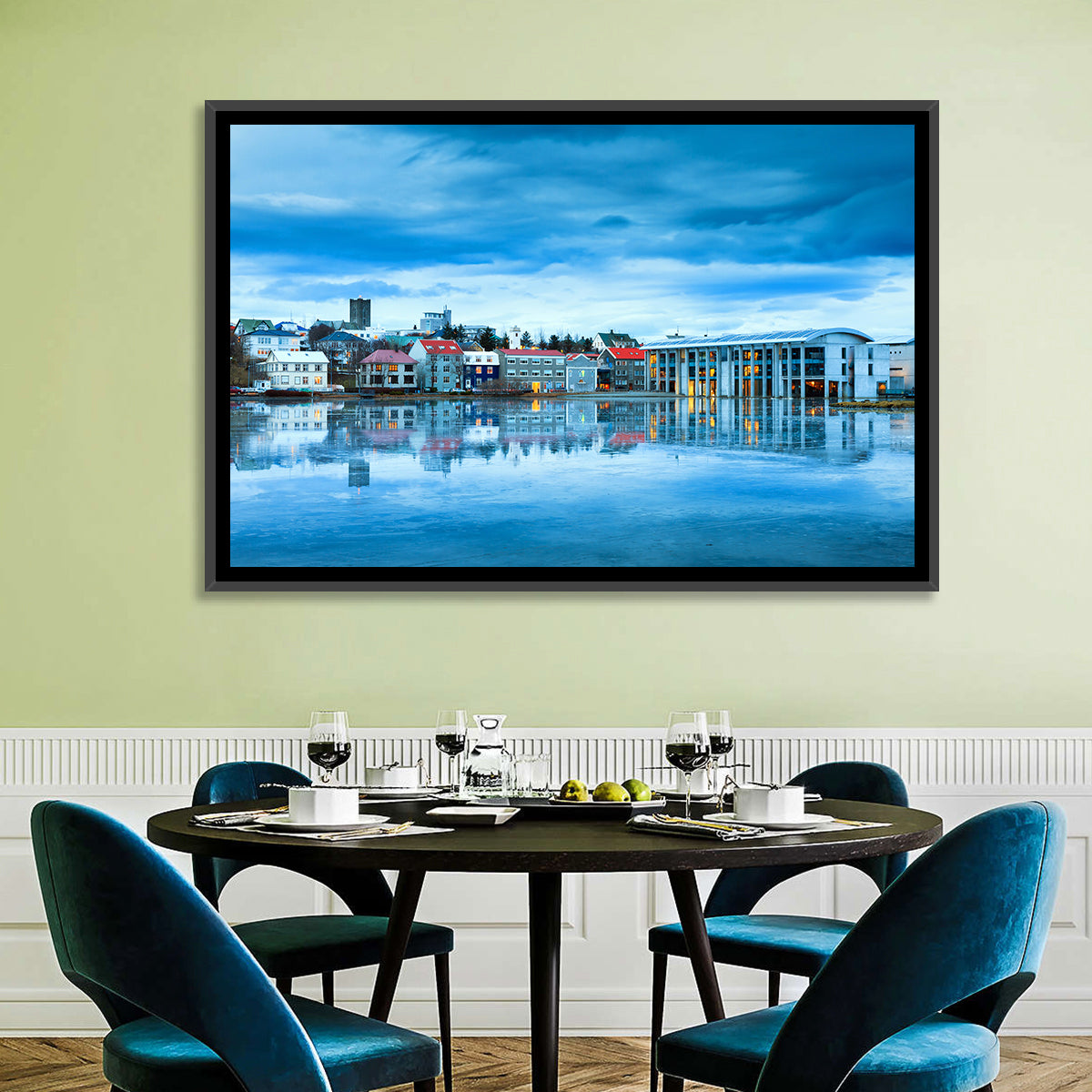 Reykjavik City Hall at Blue Hour Wall Art