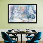 Winding Winter Stream Watercolor Wall Art