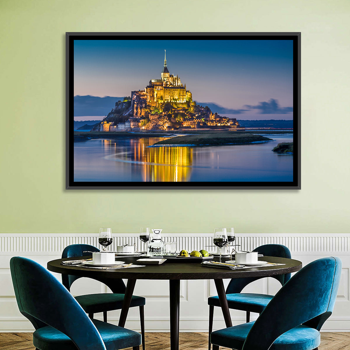 Mont Saint-michel at Dusk Wall Art