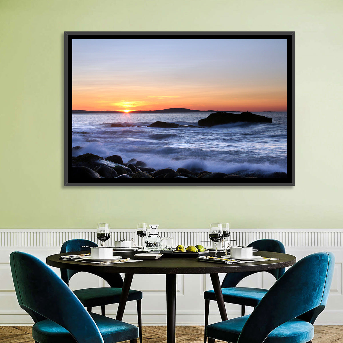 Acadia National Park Coastline Wall Art in a room, landscape