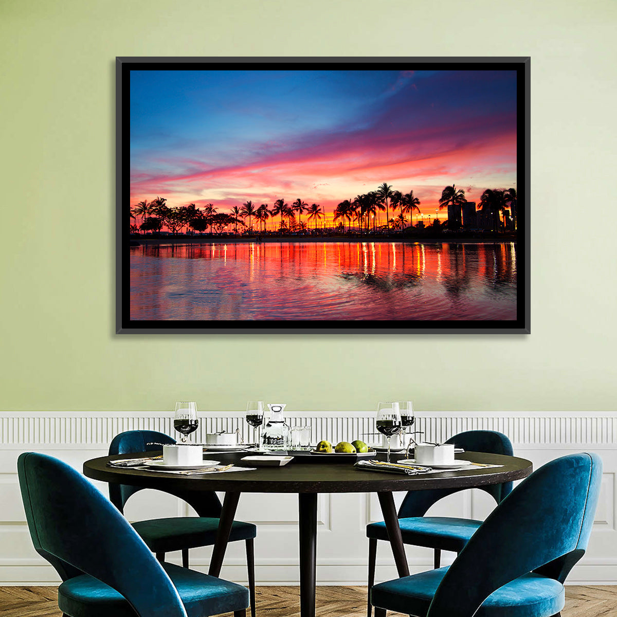 Hawaii Resort Sunset Wall Art