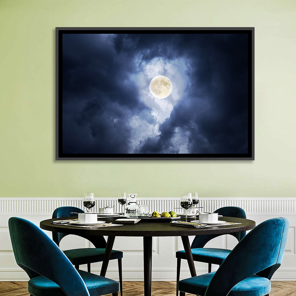 Supermoon Through Storm Clouds Wall Art