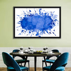 Blue Ink Splash Wall Art