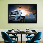 Sunset Freight Terminal Truck Scene Wall Art