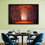 Misty Autumn Forest Path Wall Art