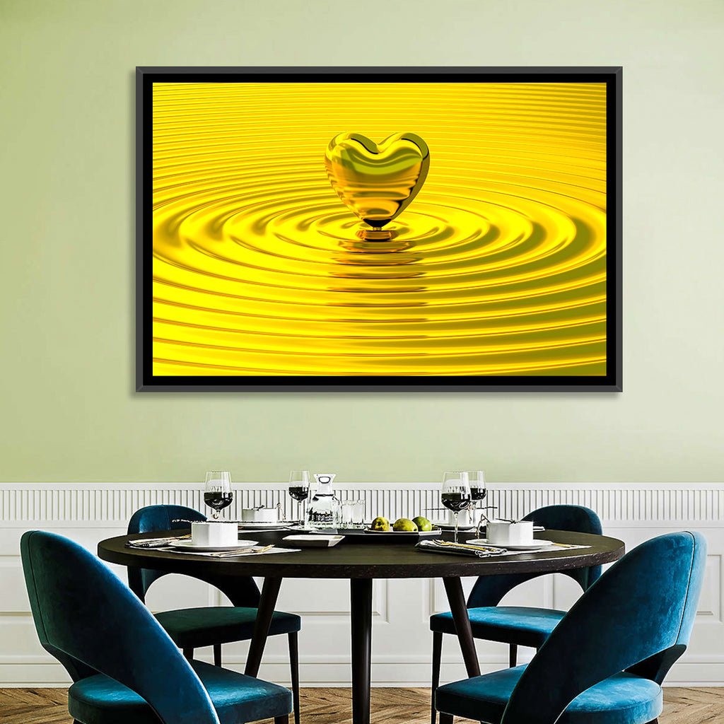 Golden Heart Ripples Wall Art