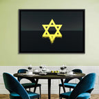 Glowing Star of David Reflection Wall Art
