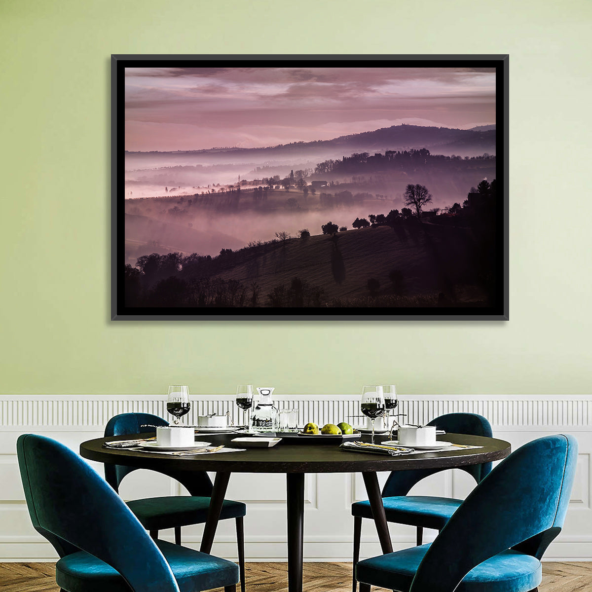 Misty Lavender Hills Wall Art